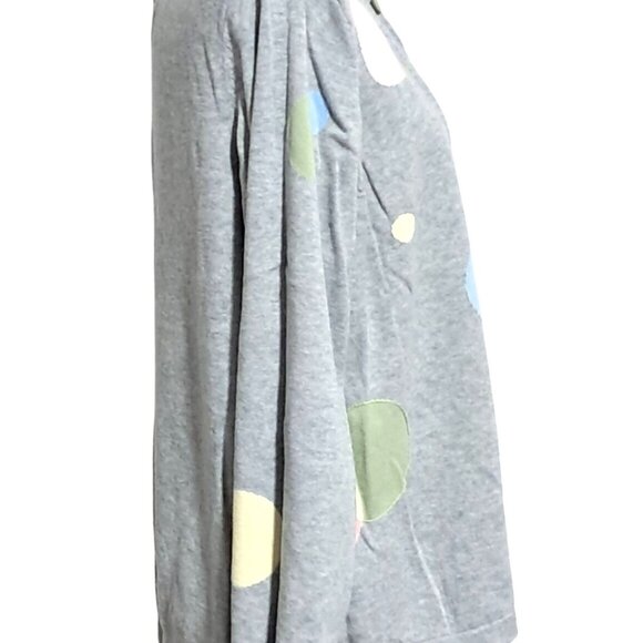 Pastel Dots Cardigan Sweater Womens 1X by CJ Banks Button Front Gray Pink Blue Y - Picture 6 of 8